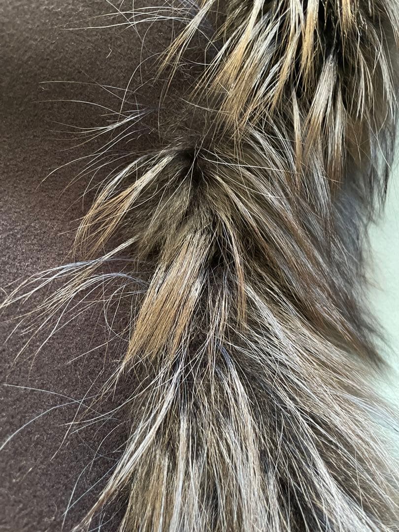 【極美品】FENDI フェンディ フォックスファー/レザーフリンジ ポンチョ