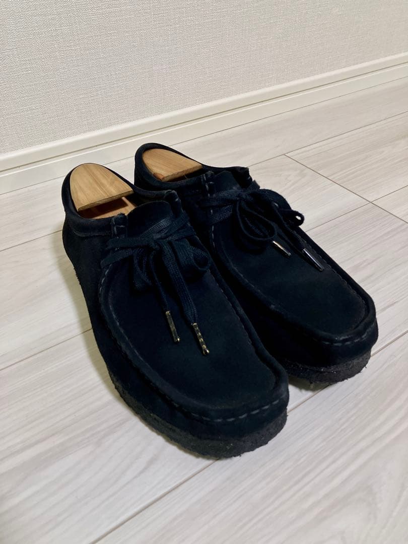 クラークス　Clarks ワラビー　黒　ソール交換済　26.5