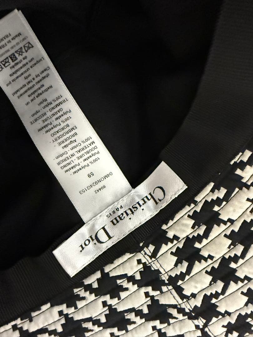 クリスチャンディオール　バケットハット　格子柄　ベール