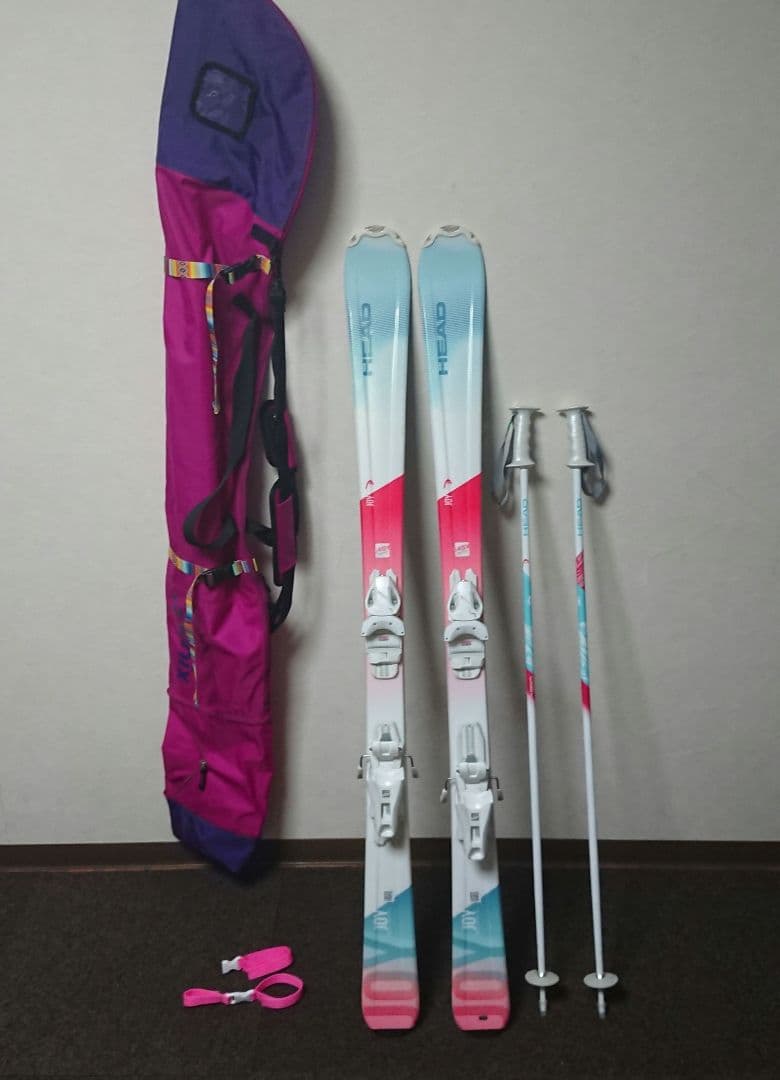 送料無料【HEAD】即使用OK　ジュニア向けスキー板+ポール+ケースのまとめ