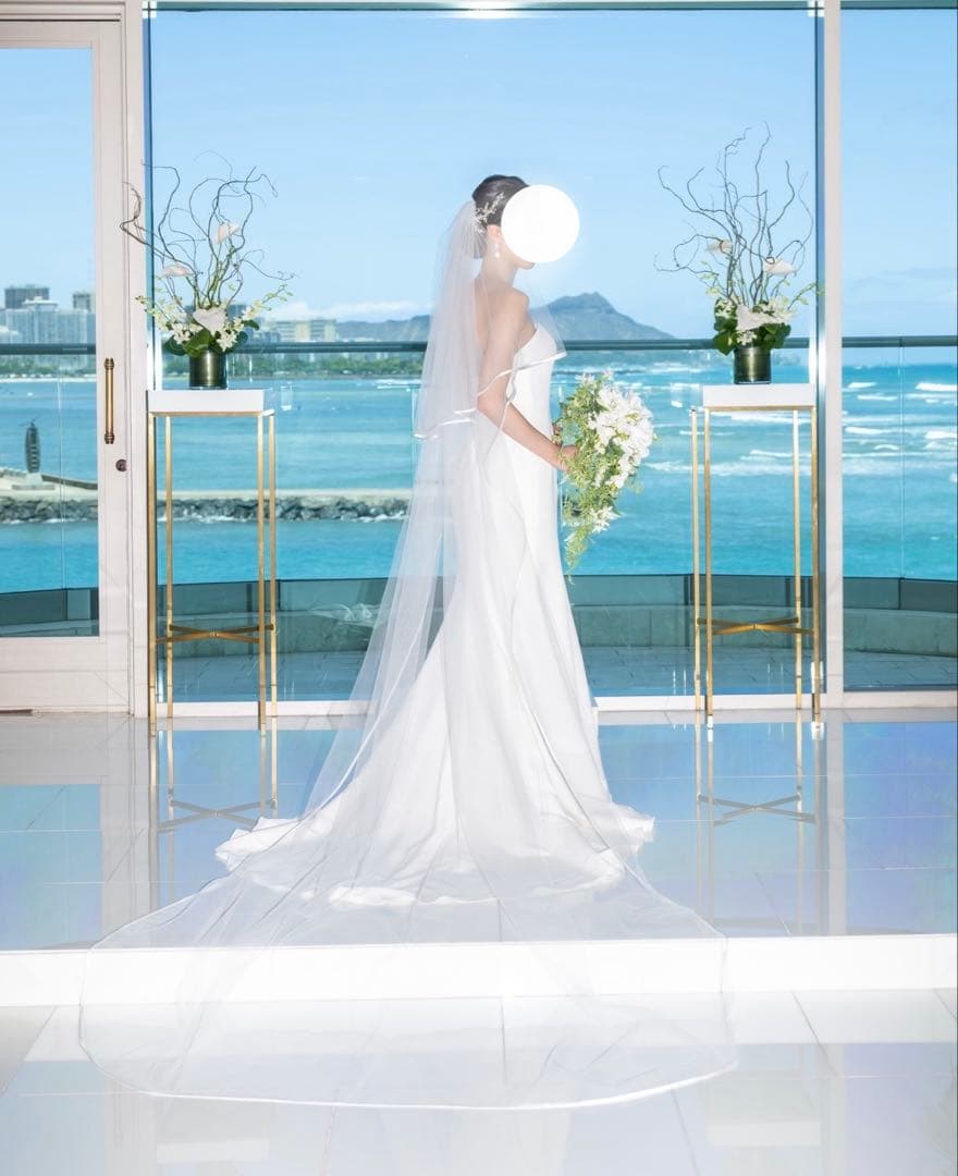 ウェディングベール　サテンパイピング