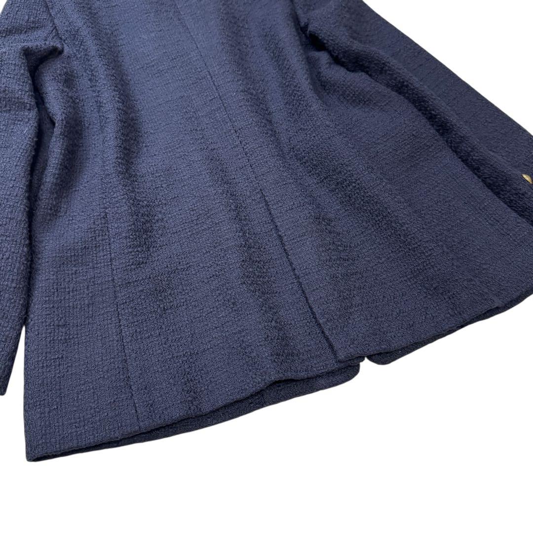 イエナ 22年 ツイードテーラードジャケット 金ボタン 38 ネイビー