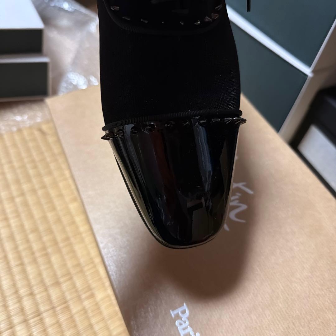 クリスチャンルブタン　ドレスシューズ　メンズ41　ブラックエナメルラメ