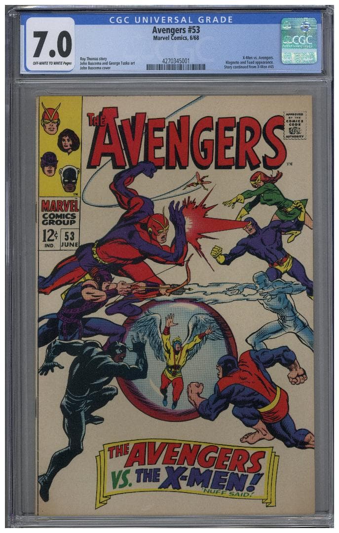 アメコミリーフ　Avengers #53 CGC 7.0