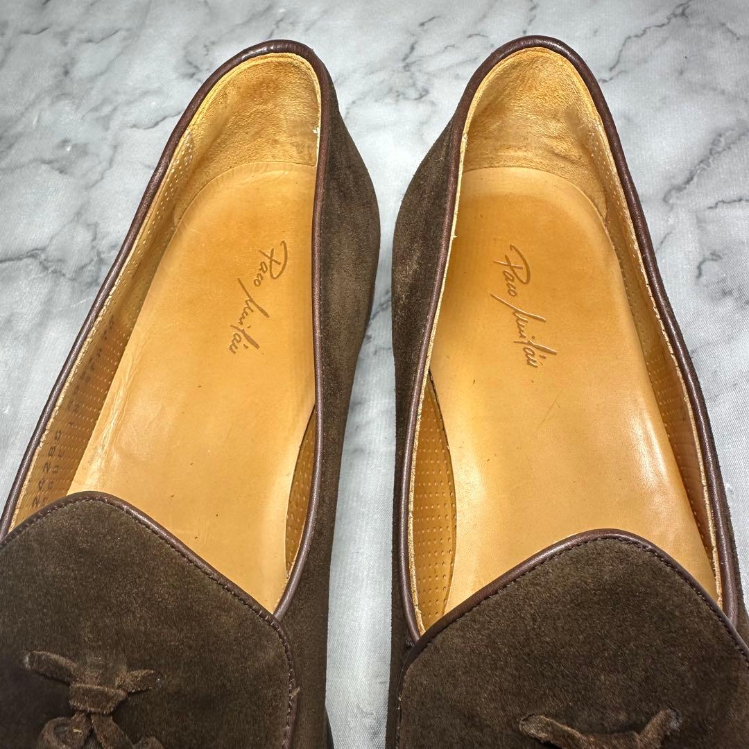 PACO MILAN ブラウン スエード タッセルローファー 26.5㎝相当