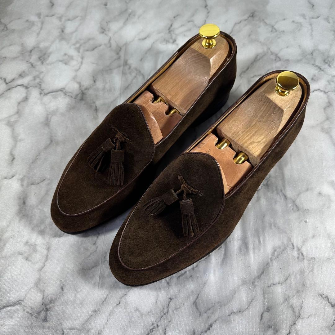 PACO MILAN ブラウン スエード タッセルローファー 26.5㎝相当
