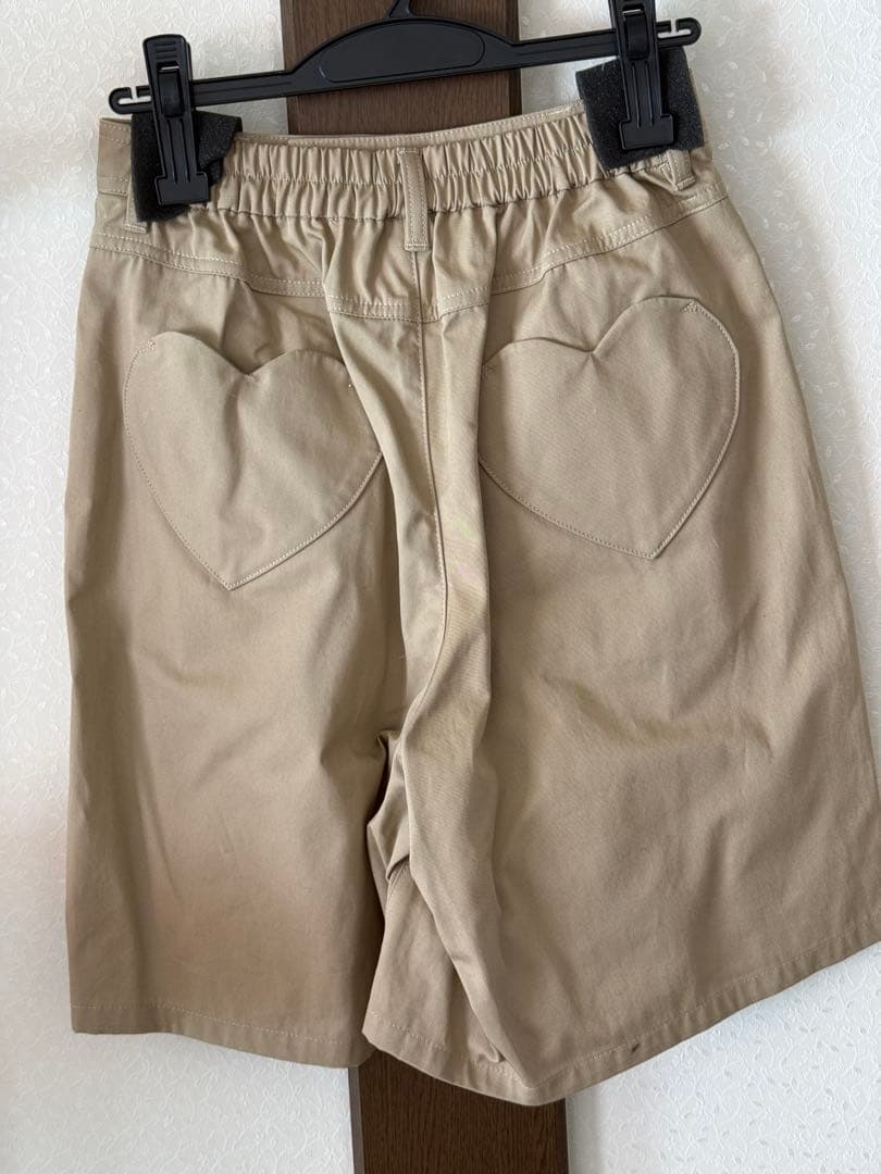 yukiemonうさぎ刺繍ハート型ポケット ショートパンツ