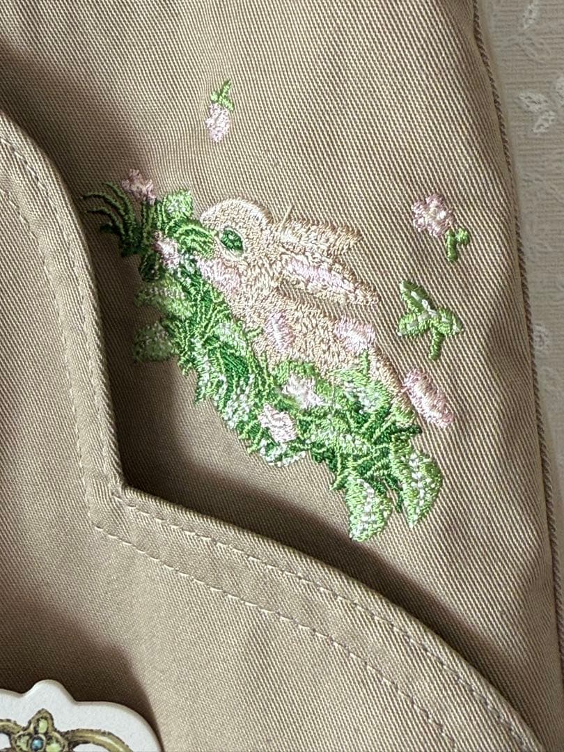 yukiemonうさぎ刺繍ハート型ポケット ショートパンツ