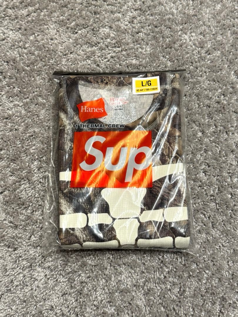 トップス Supreme Hanes Bones Thermal Crew Camo