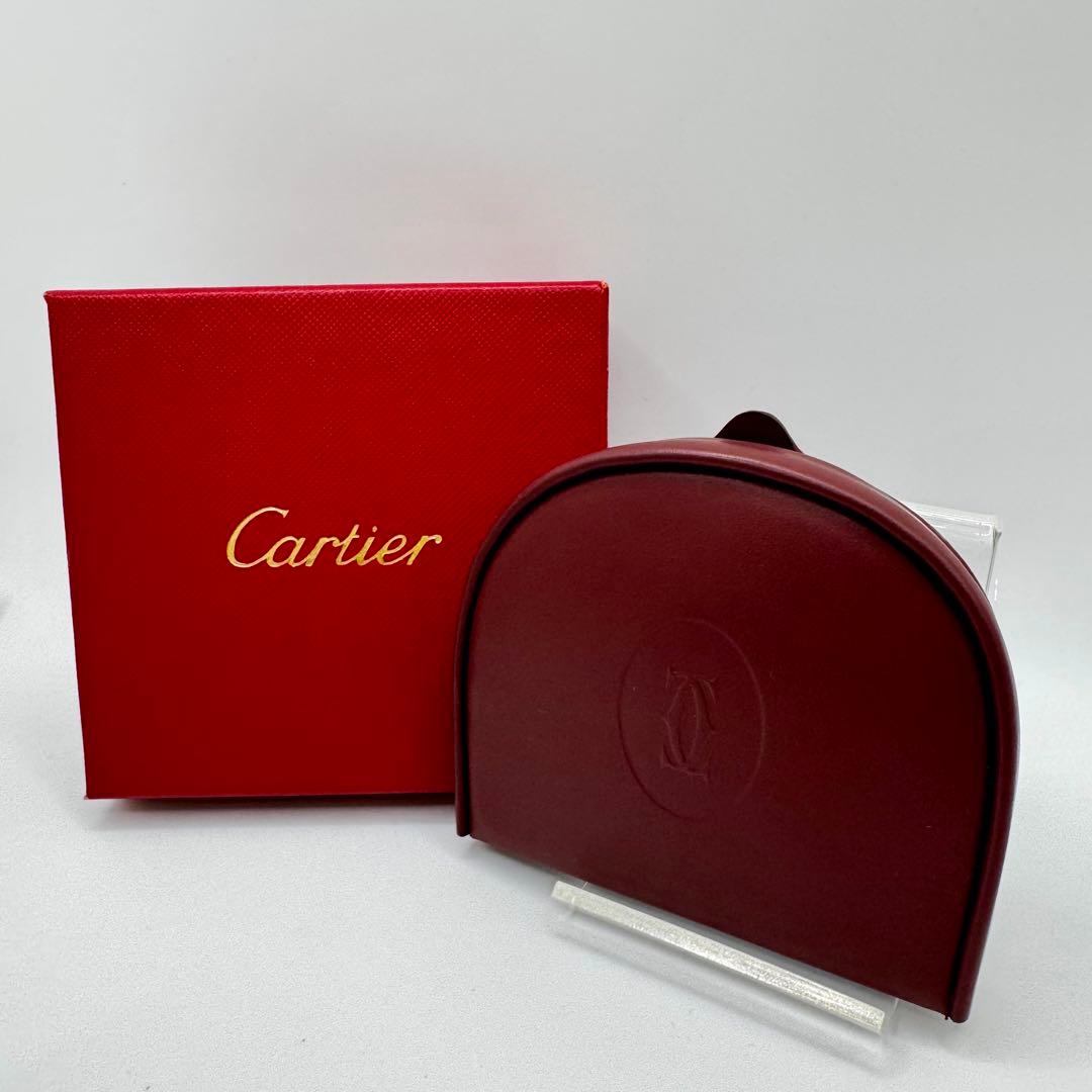 極美品 カルティエ マストライン ケース 小銭入れ レザー ボルドー