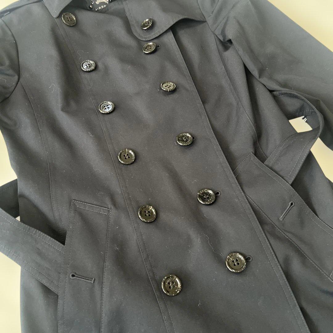 【美品】バーバリーロンドン　トレンチコート　ノバチェック　ネイビー　M