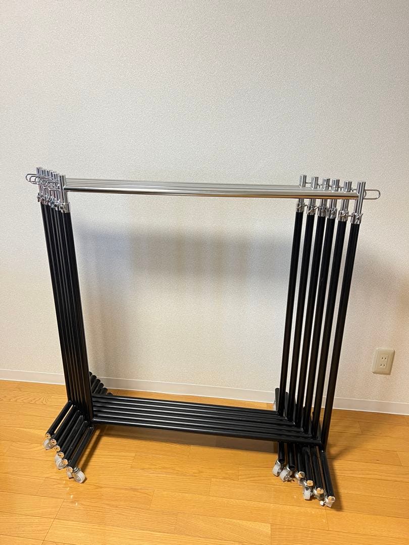 ハンガーラック 黒 業務用　6本　※地域により割引しますのでコメントください。