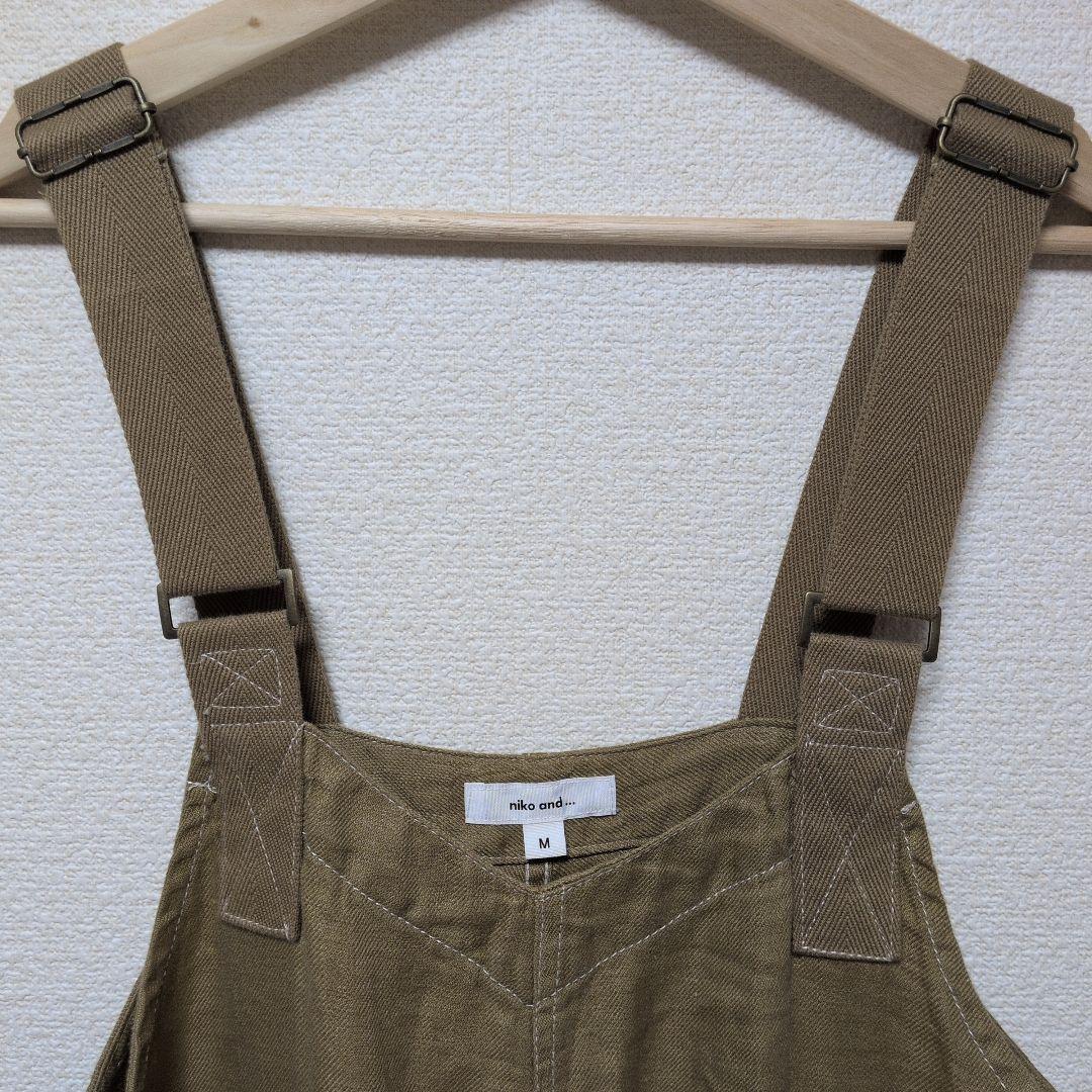 ニコアンド FINEリネンツイルサロペット キャメル Mサイズ