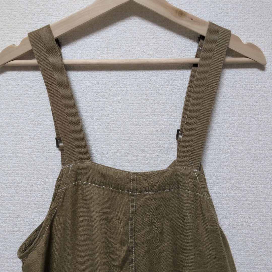 ニコアンド FINEリネンツイルサロペット キャメル Mサイズ