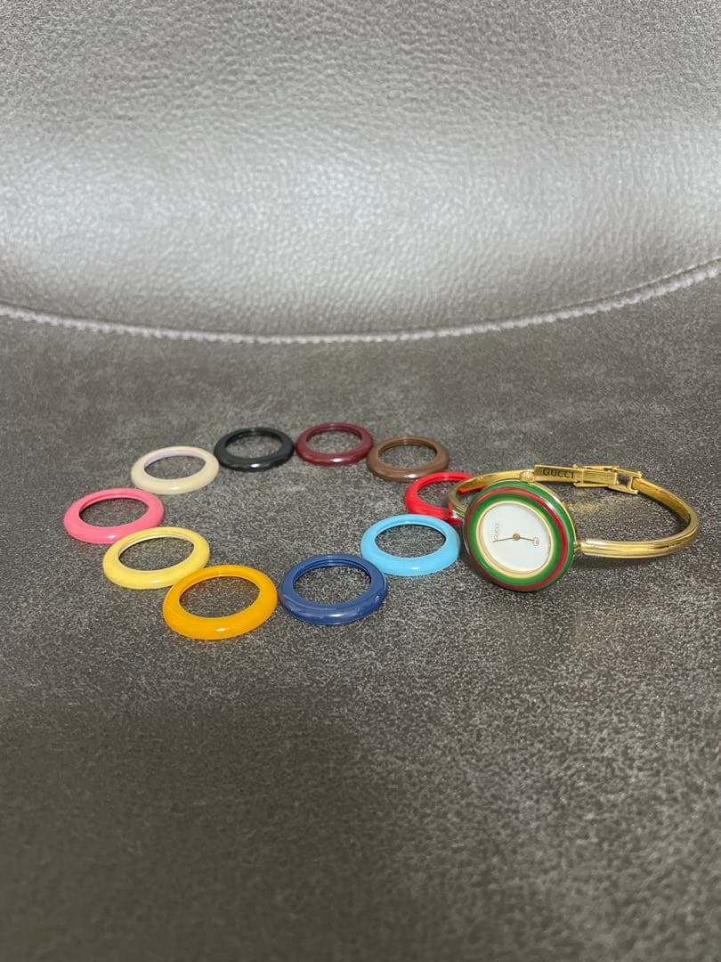 動作確認済 GUCCI チェンジベゼル　ベゼル全色付き