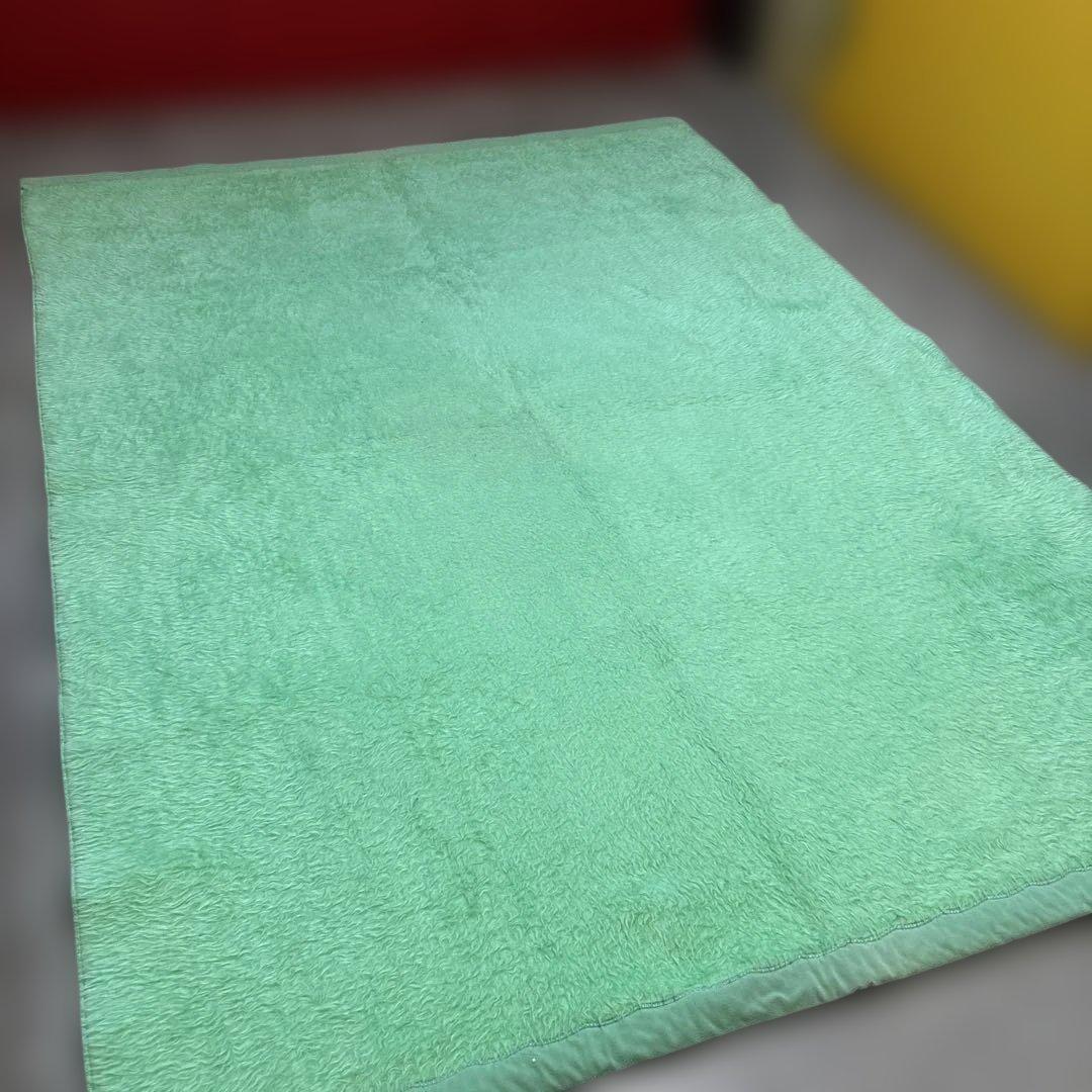 80s アクリル100% 肉厚毛布　昭和レトロ　おしゃれ毛布　185×137