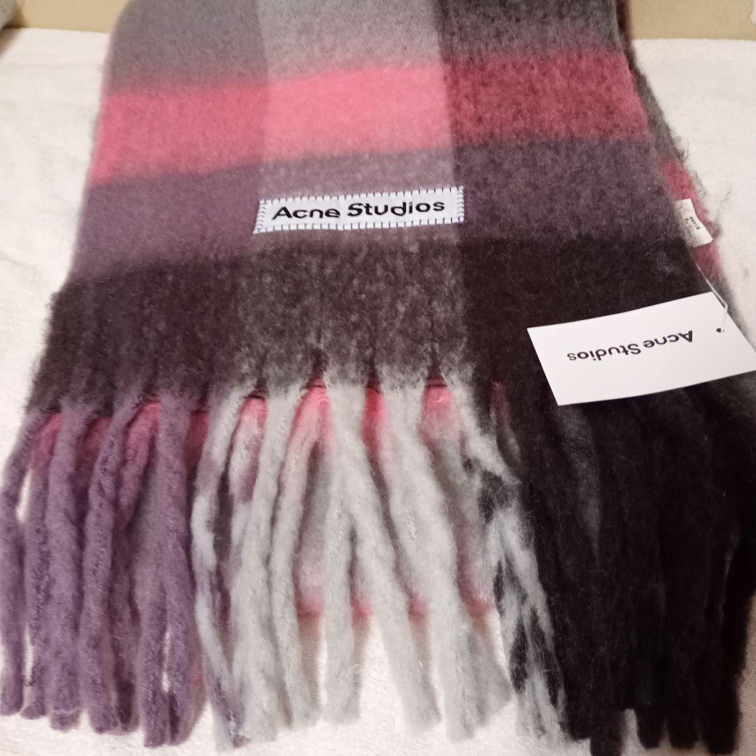 モヘアチェックスカーフ　　Acne Studios 　タグ付き