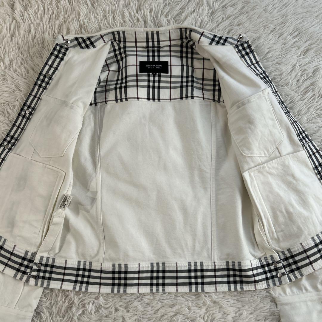 美品✨ バーバリーブラックレーベル デニムジャケット ノバチェック 白 M