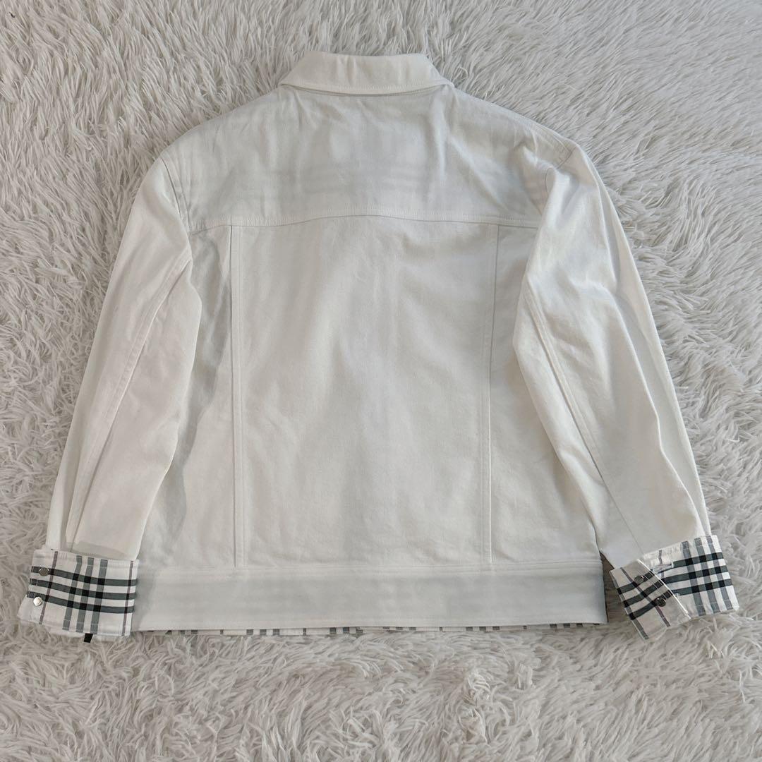 美品✨ バーバリーブラックレーベル デニムジャケット ノバチェック 白 M