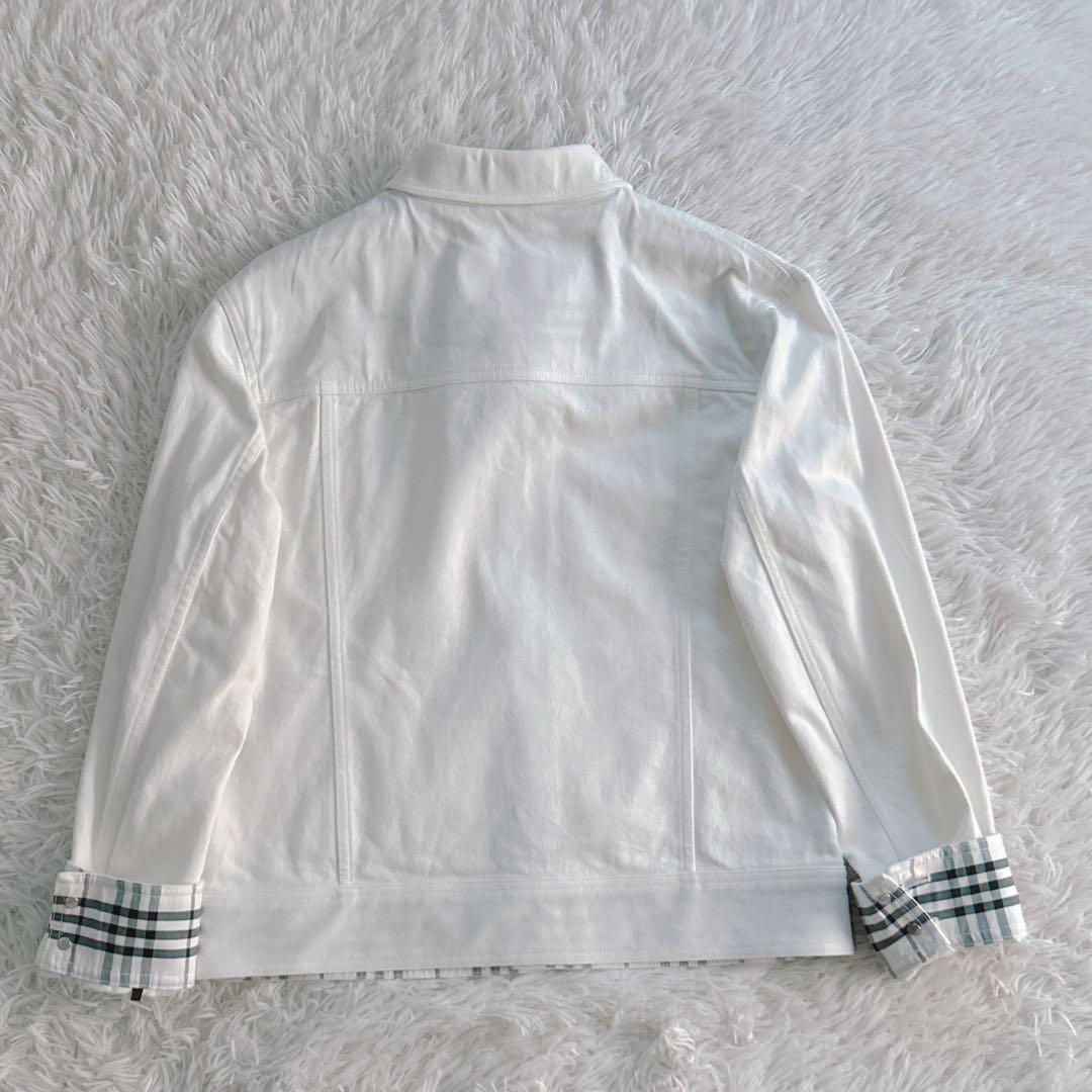 美品✨ バーバリーブラックレーベル デニムジャケット ノバチェック 白 M