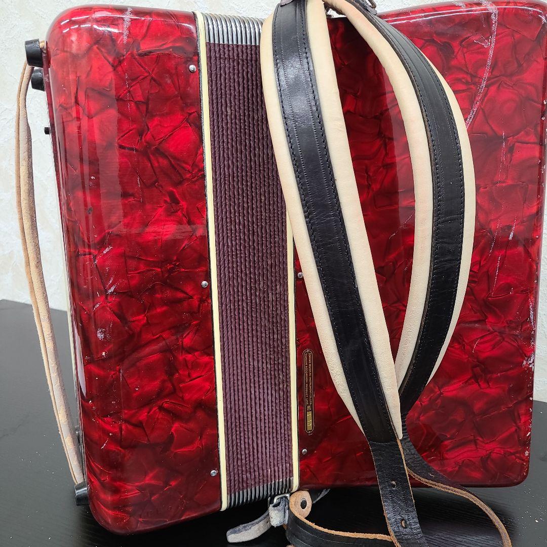 TOMBO トンボ アコーディオン T-48 バスボタン付 赤