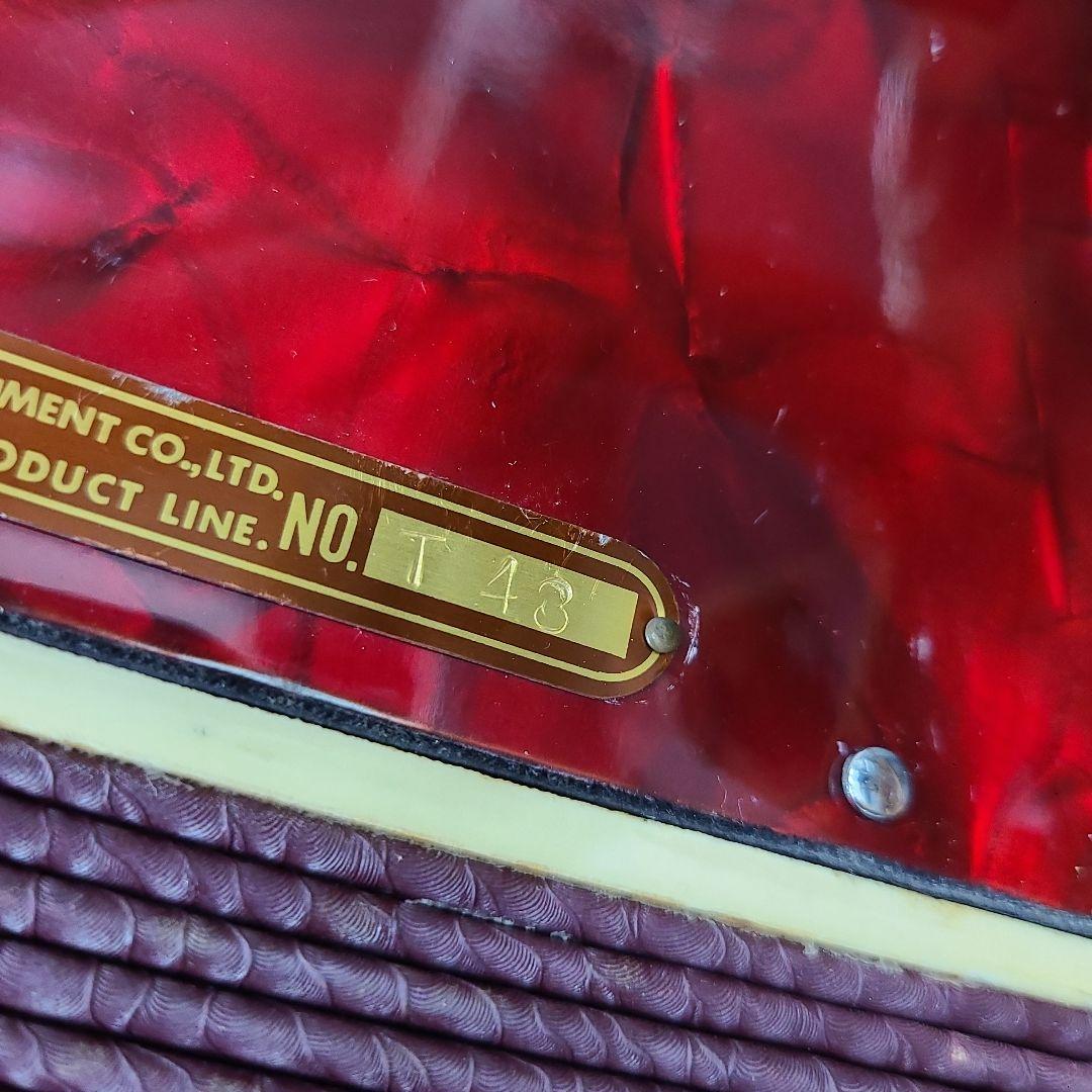 TOMBO トンボ アコーディオン T-48 バスボタン付 赤