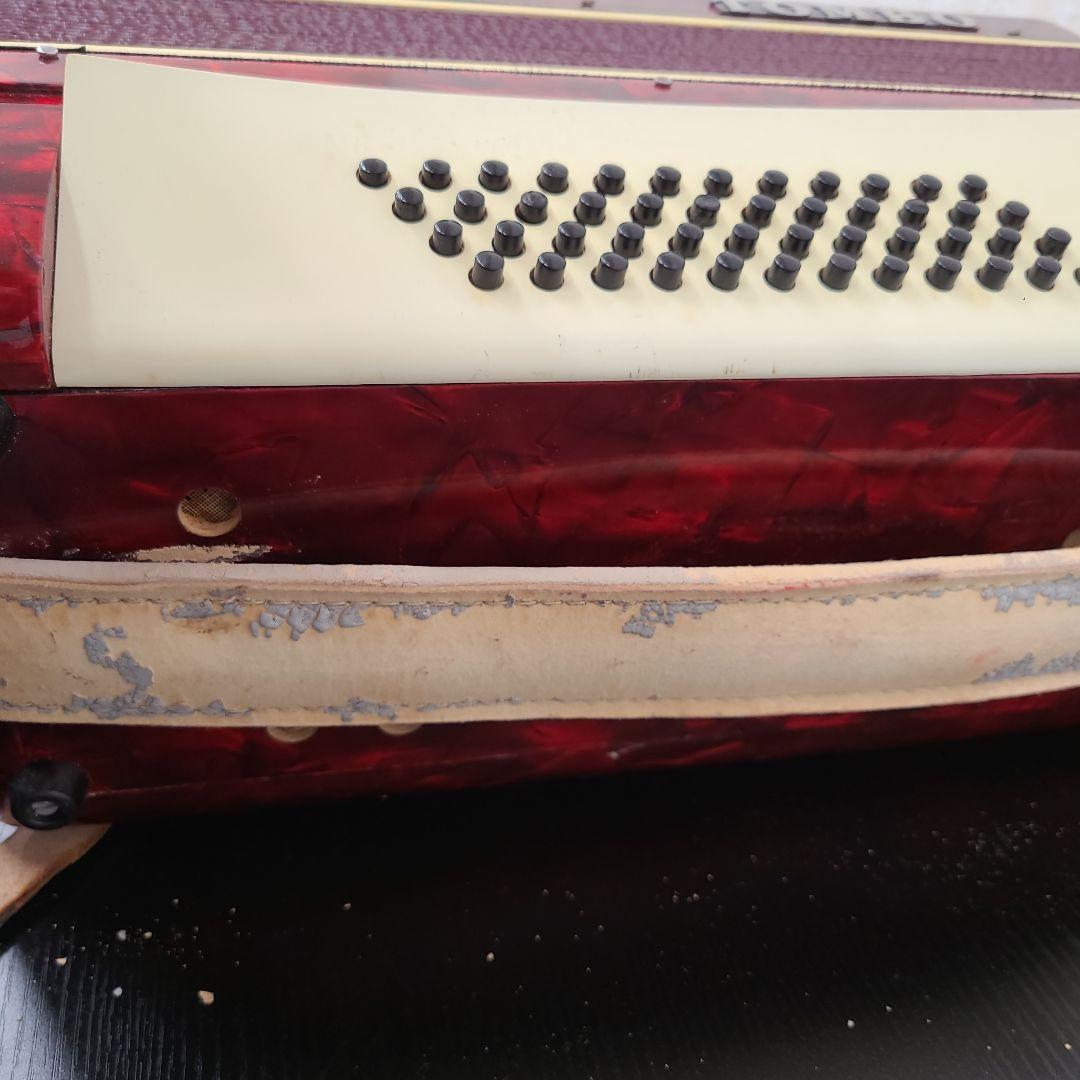 TOMBO トンボ アコーディオン T-48 バスボタン付 赤