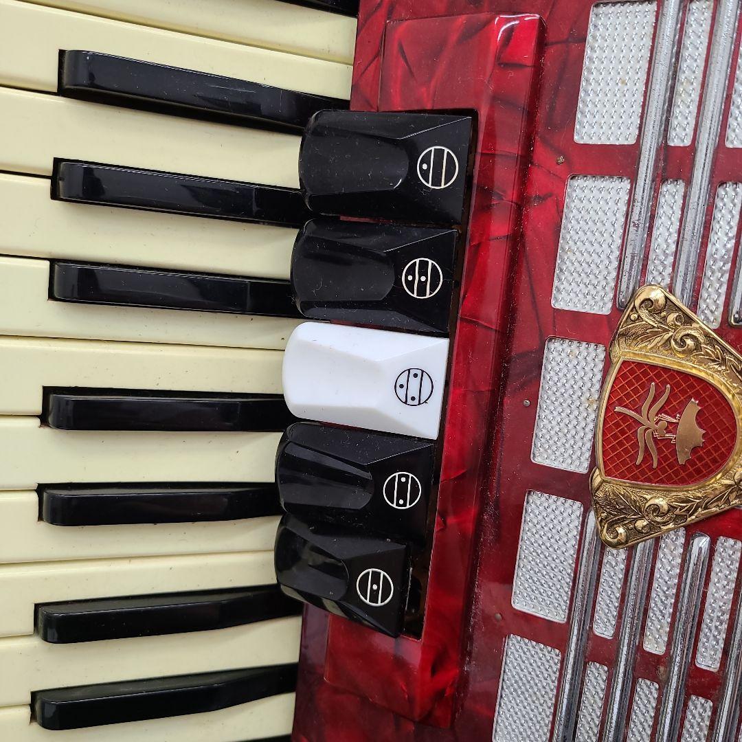 TOMBO トンボ アコーディオン T-48 バスボタン付 赤