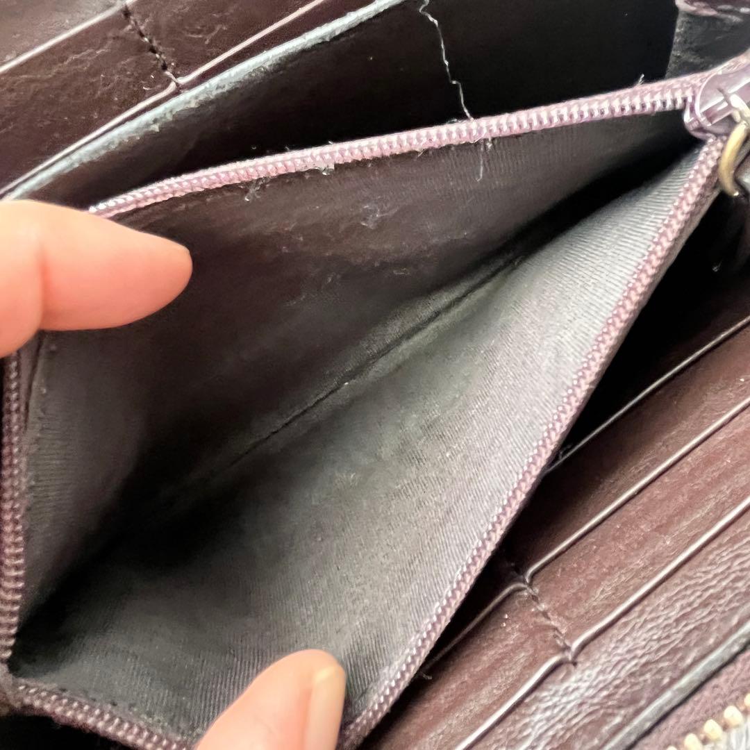 良品✨GUCCI ラウンドファスナー　シマ　ダークブラウン　インターロッキング