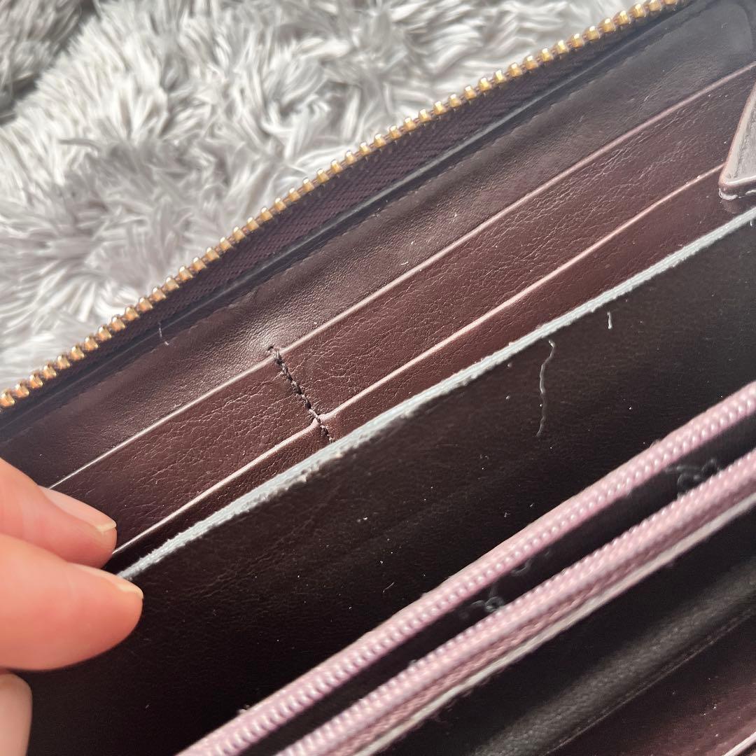 良品✨GUCCI ラウンドファスナー　シマ　ダークブラウン　インターロッキング