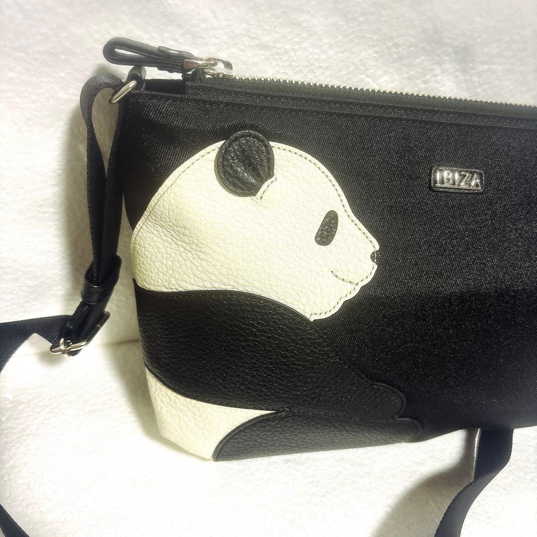 極美品 イビサIBIZA　アニマーダ　ナイロンショルダー　パンダ