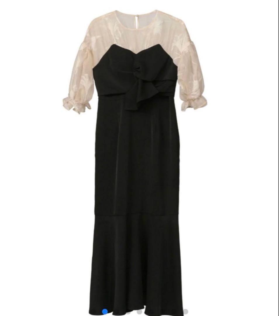 Acka sheer puff dress ブラック サイズ1