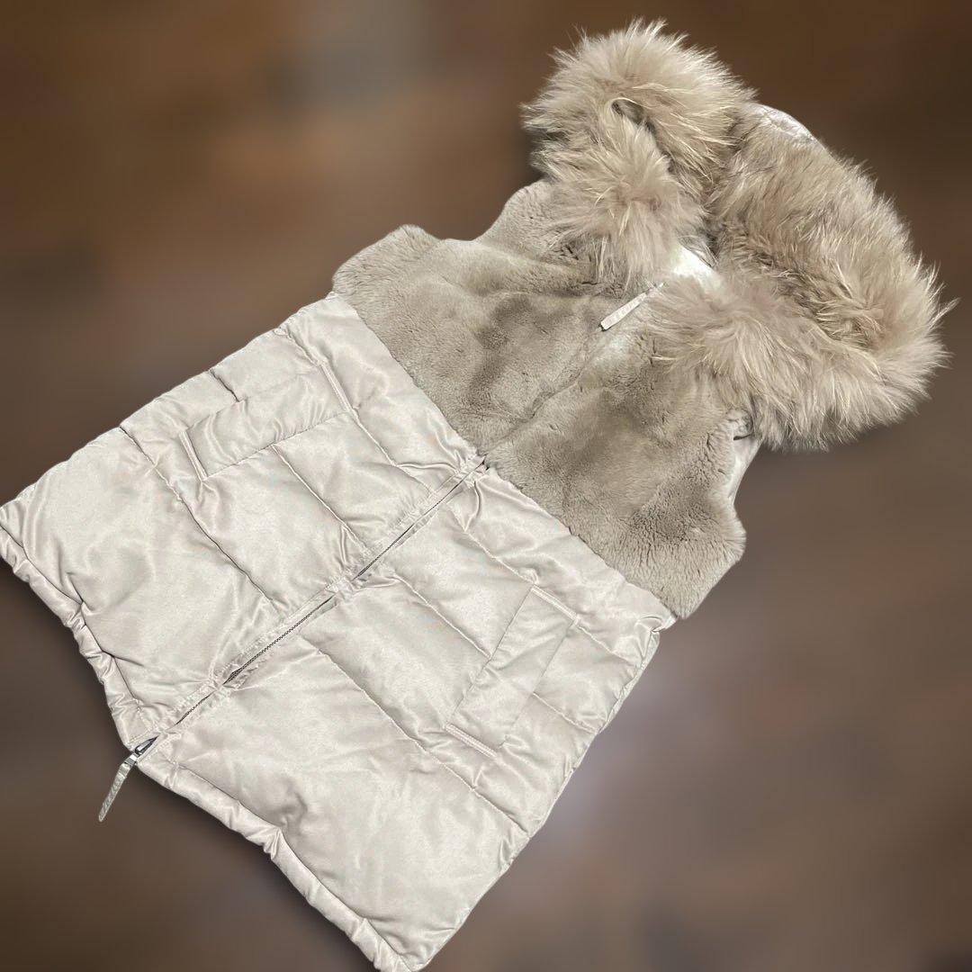 Diagram/フード付きリアルファーダウンベスト