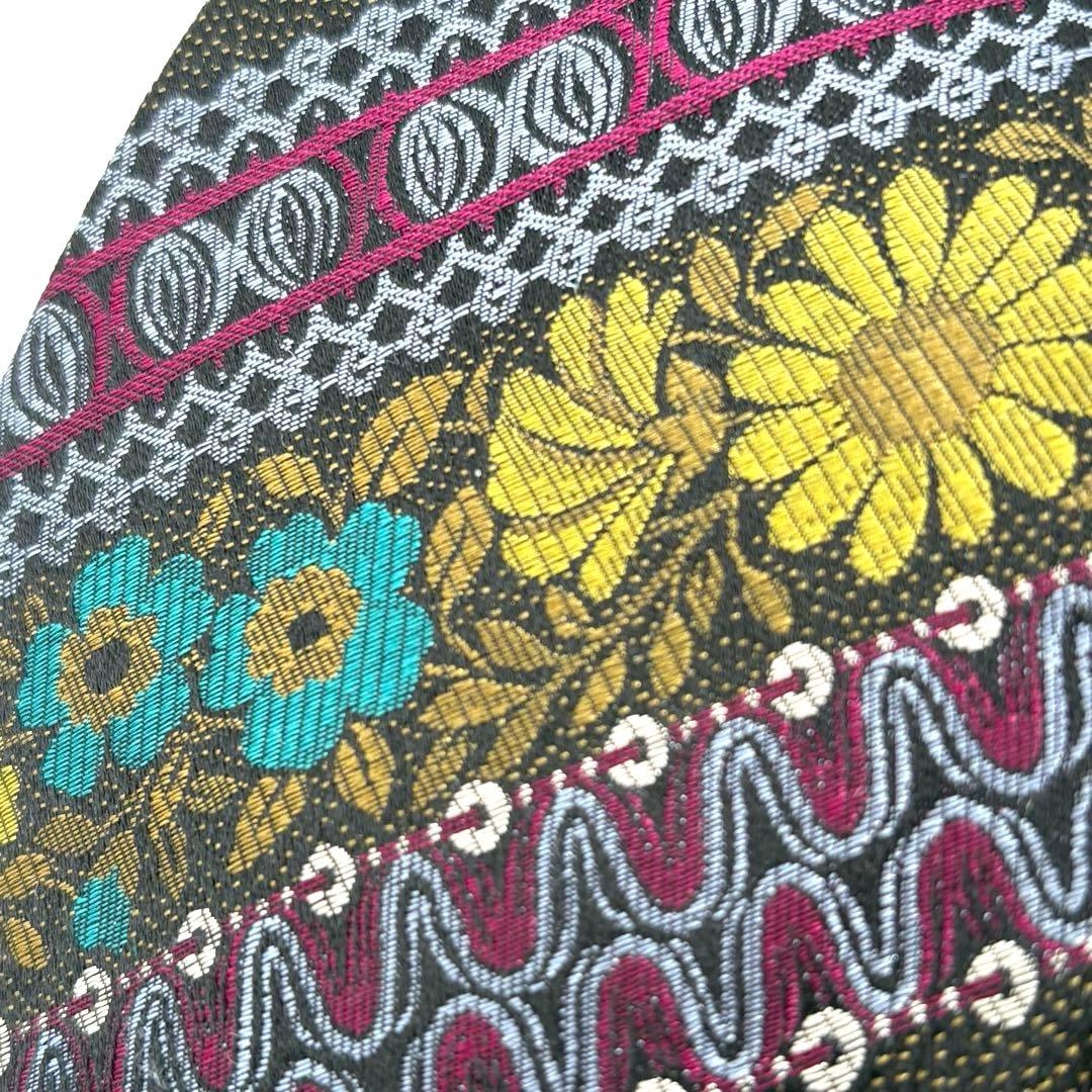 【タグ付未使用】FENDI シルクネクタイ バロック調フローラルジャカード