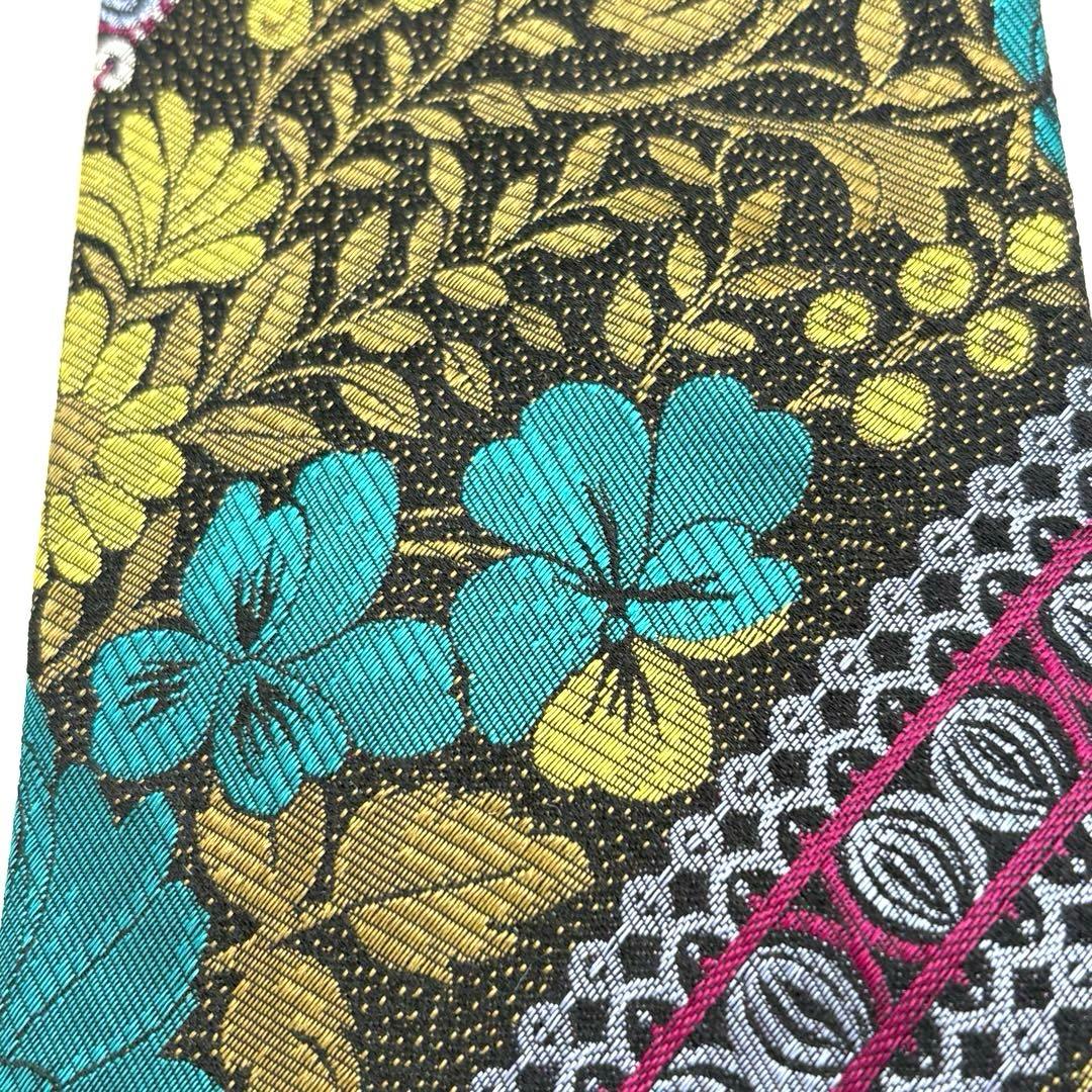 【タグ付未使用】FENDI シルクネクタイ バロック調フローラルジャカード