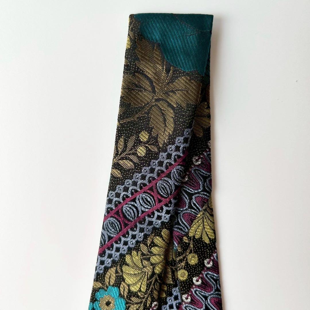 【タグ付未使用】FENDI シルクネクタイ バロック調フローラルジャカード