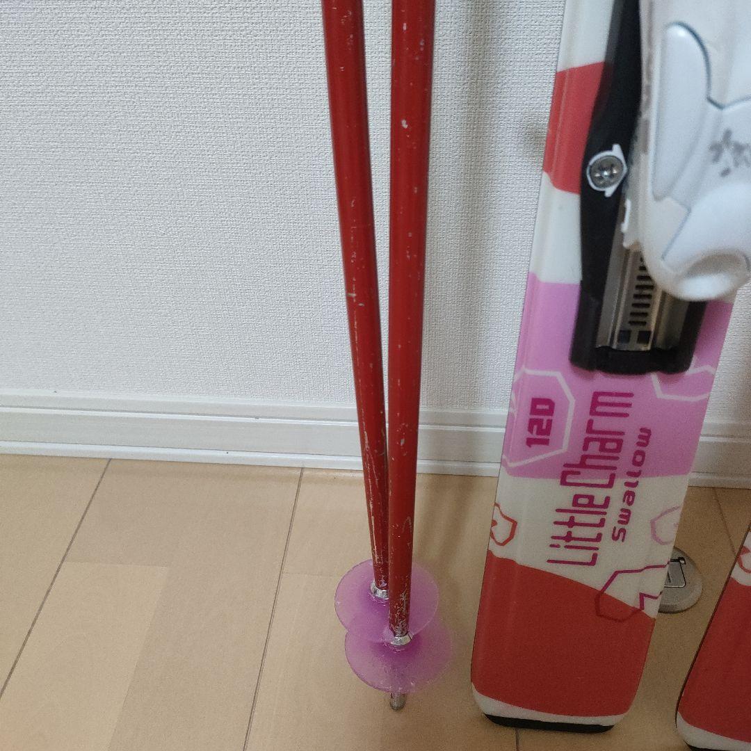 スキー3点セット キッズ スキー板120cm ブーツ21cm ストック100cm