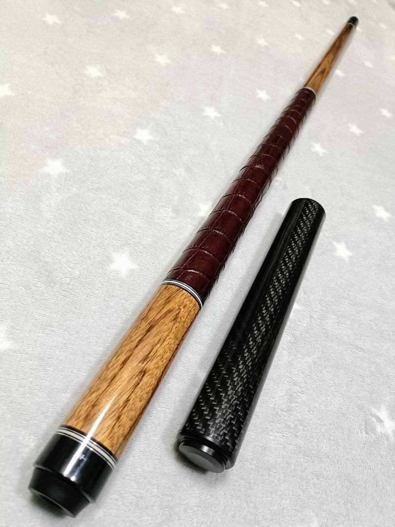 ★How Cue★美杢目★ボコテ★　★革巻き★エクステ付★ハオキュー★