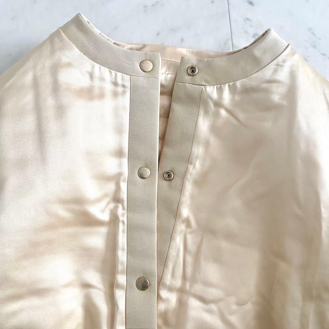 美品 ドゥロワー シルクポリエステルキルトジャケット リアルダウン ロゴma1