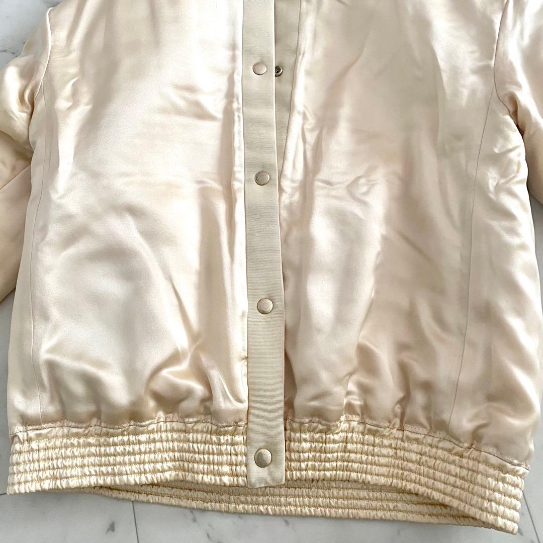 美品 ドゥロワー シルクポリエステルキルトジャケット リアルダウン ロゴma1