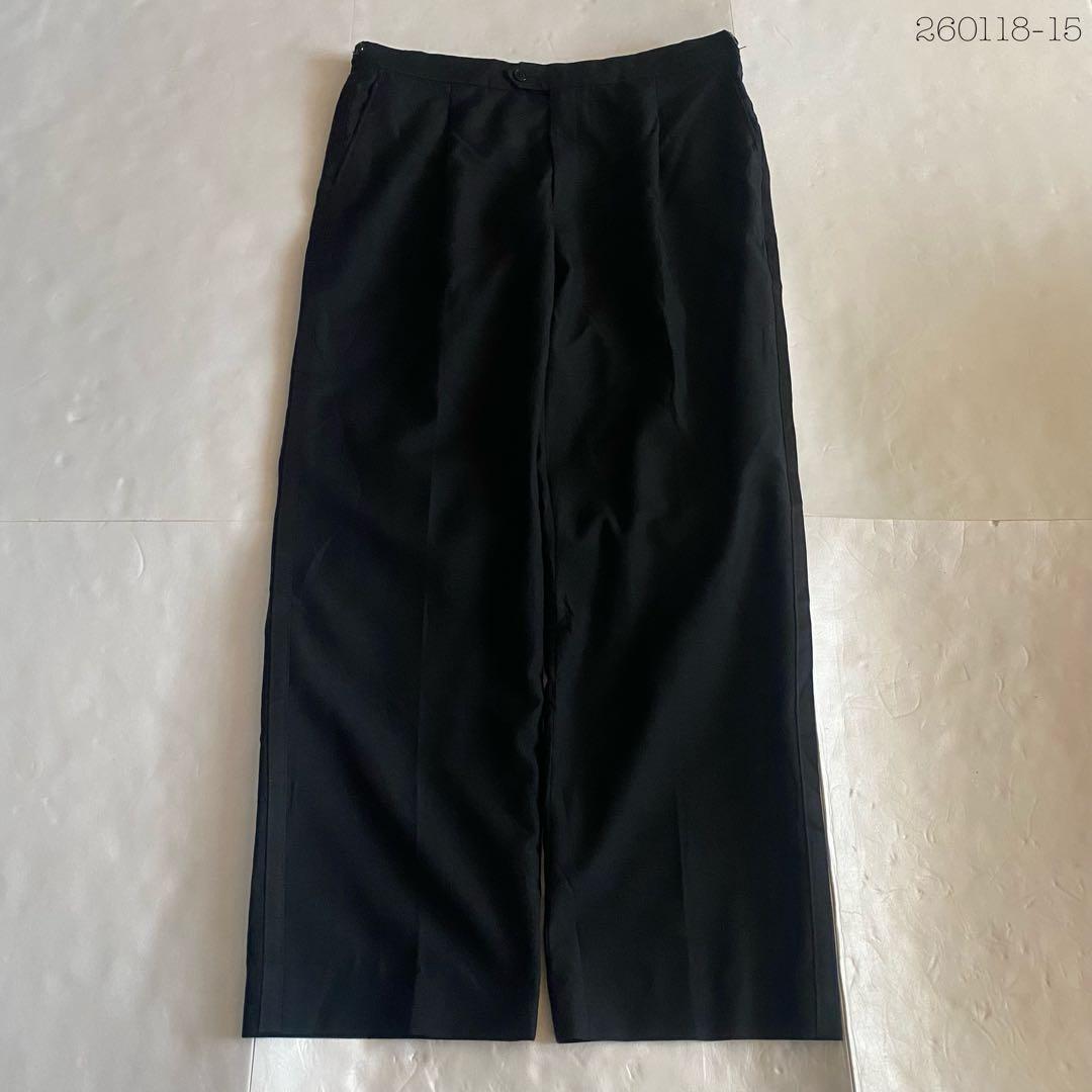 70s ENGLAND ワイドスラックス ブラック OPTI タック入り