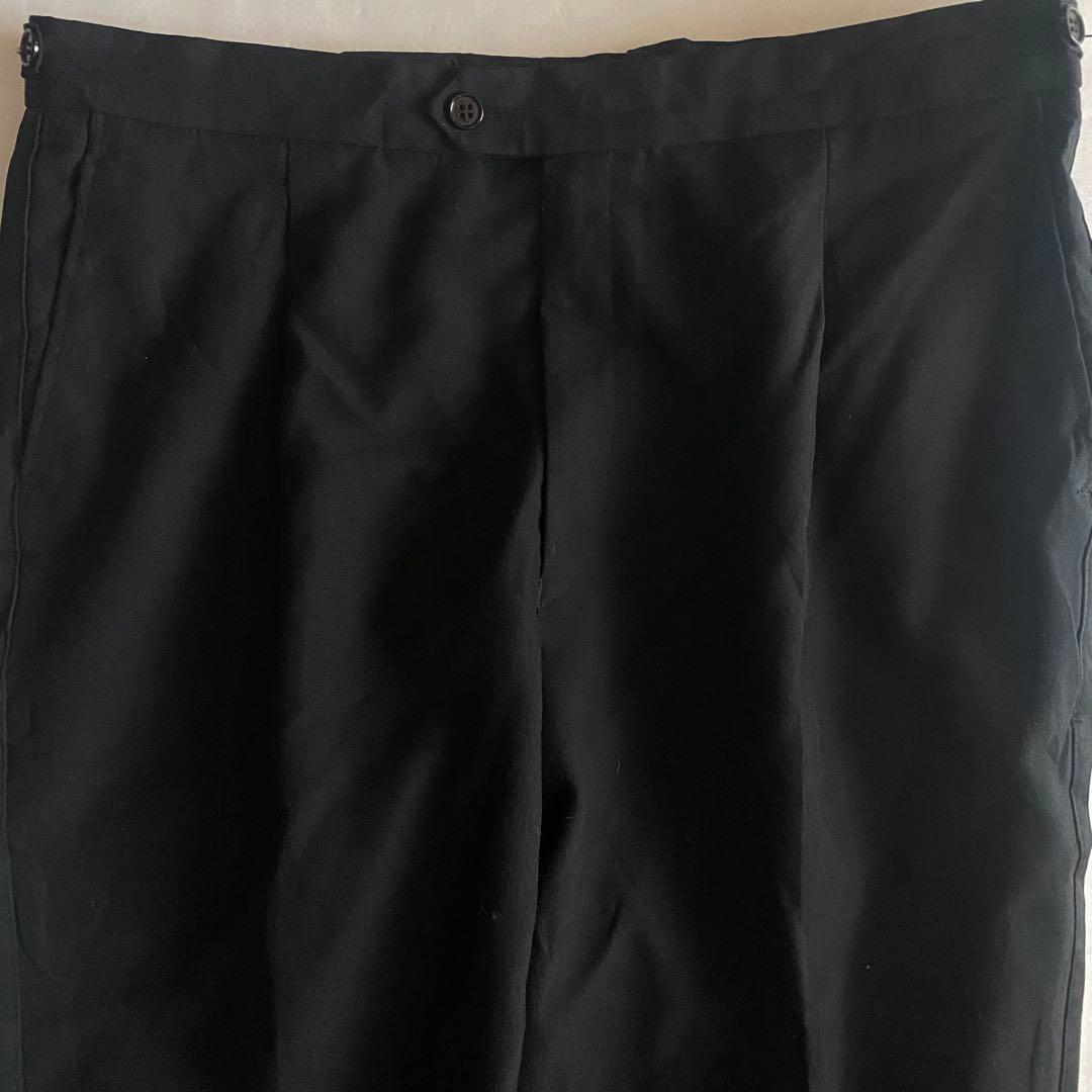 70s ENGLAND ワイドスラックス ブラック OPTI タック入り