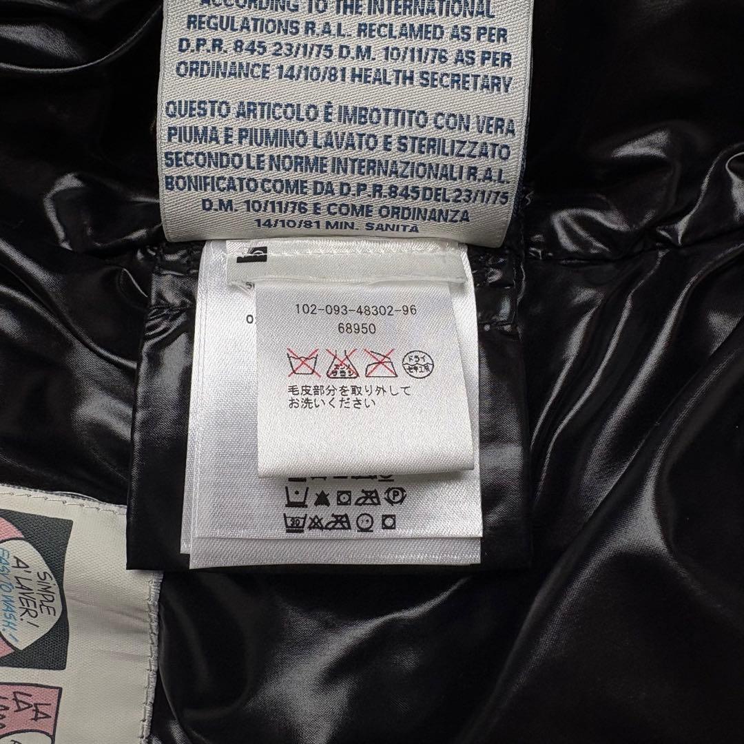 モンクレール 2way ダウンベスト フード リアルファー ロゴワッペン