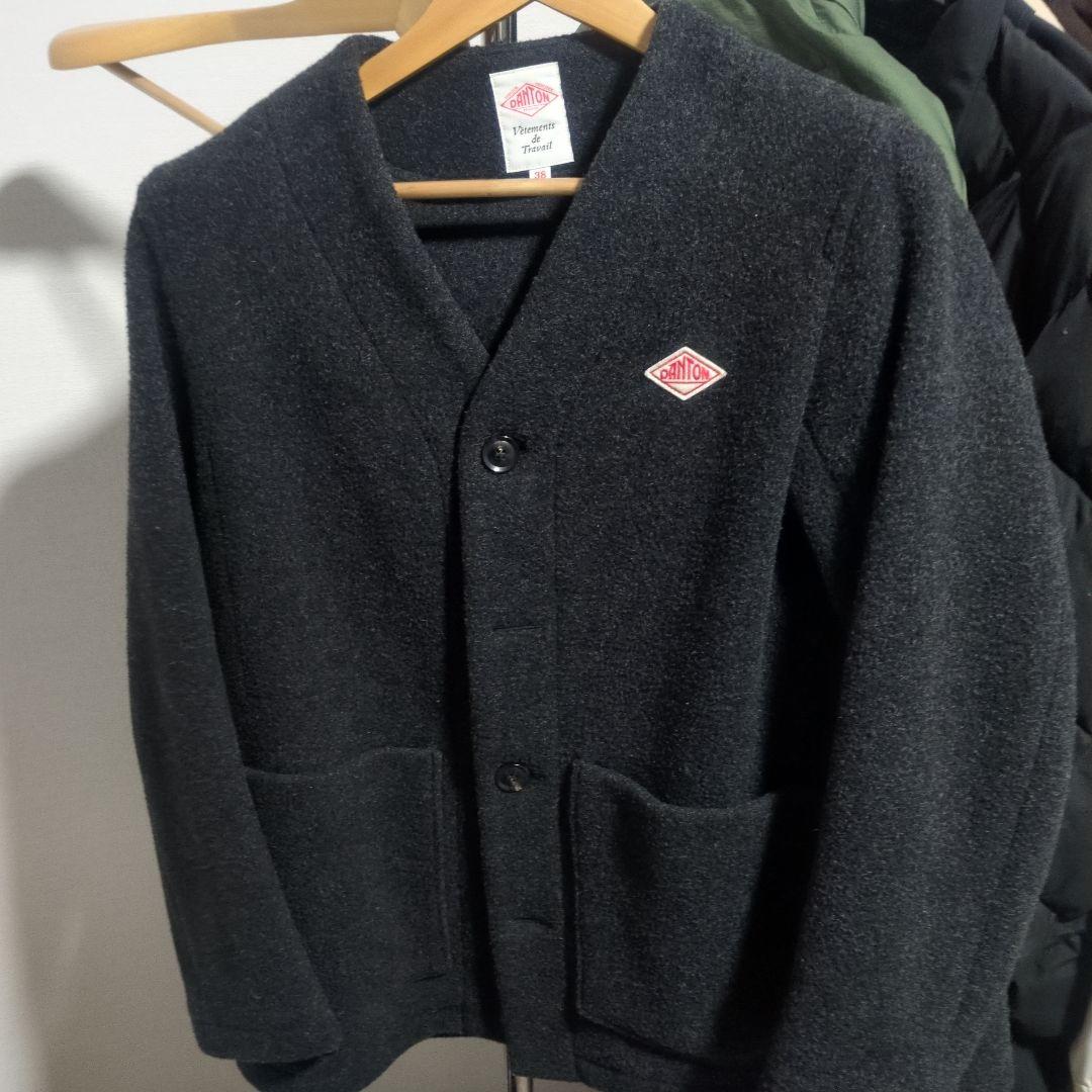 DANTON ノーカラージャケット 38 ダークグレー