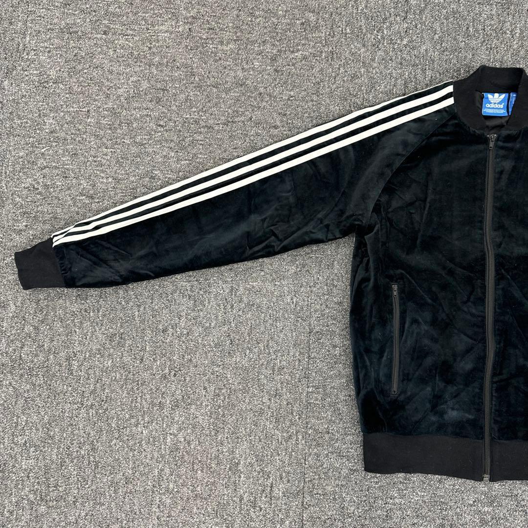 【新品】adidas ベルベット トラックジャケット 黒 S ベロアAO3567