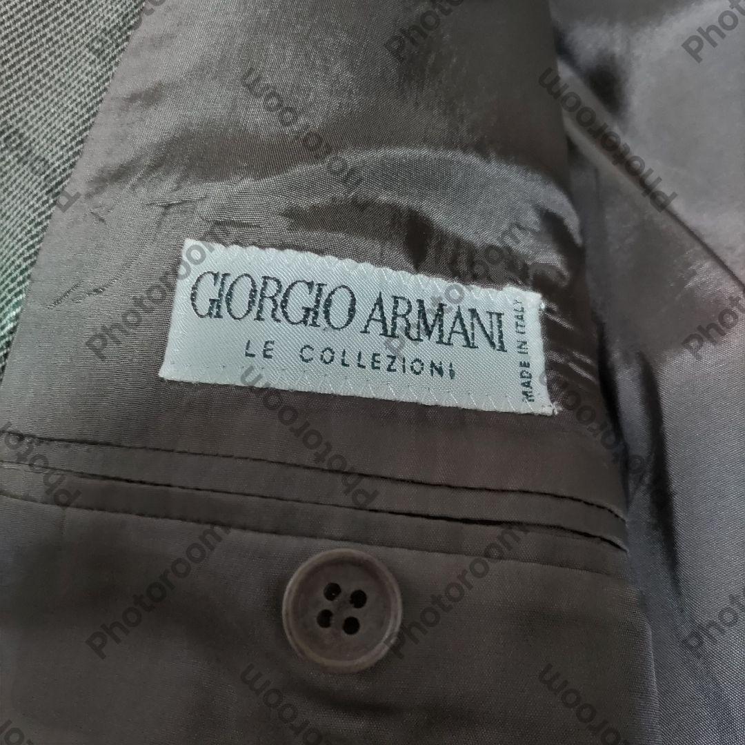 GIORGIO ARMANIイタリア製 ビジネススーツ黒カーキ茶カラー畦織