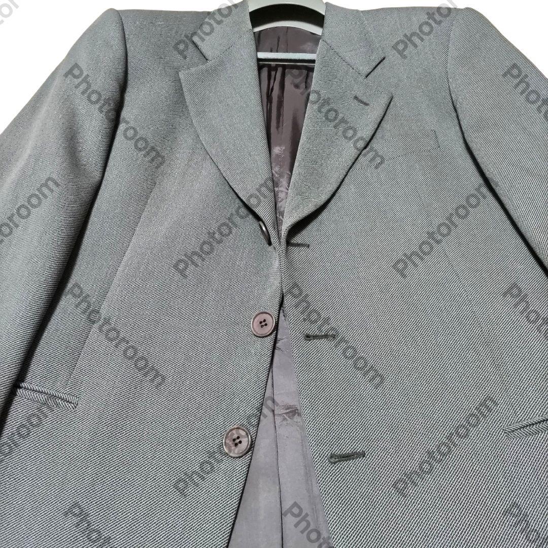 GIORGIO ARMANIイタリア製 ビジネススーツ黒カーキ茶カラー畦織