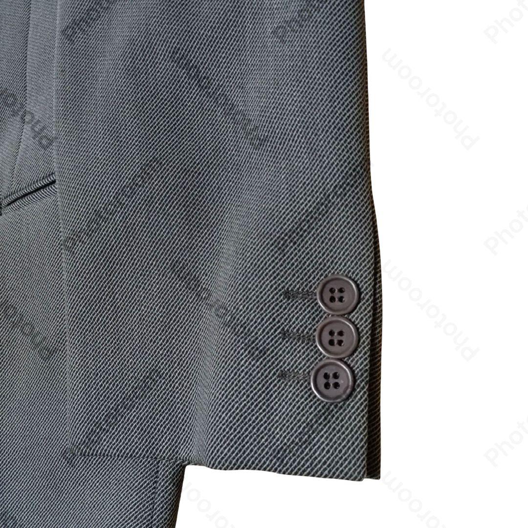 GIORGIO ARMANIイタリア製 ビジネススーツ黒カーキ茶カラー畦織