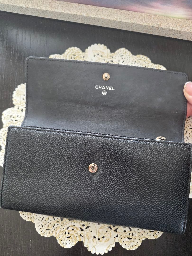 再値下げ❗CHANEL ブラックレザー 長財布