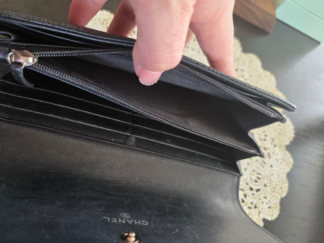 再値下げ❗CHANEL ブラックレザー 長財布